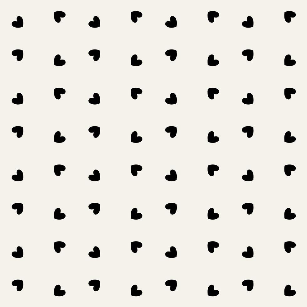 Black small heart icon seamless pattern minimal. Seamless geometric pattern with hearts. vector