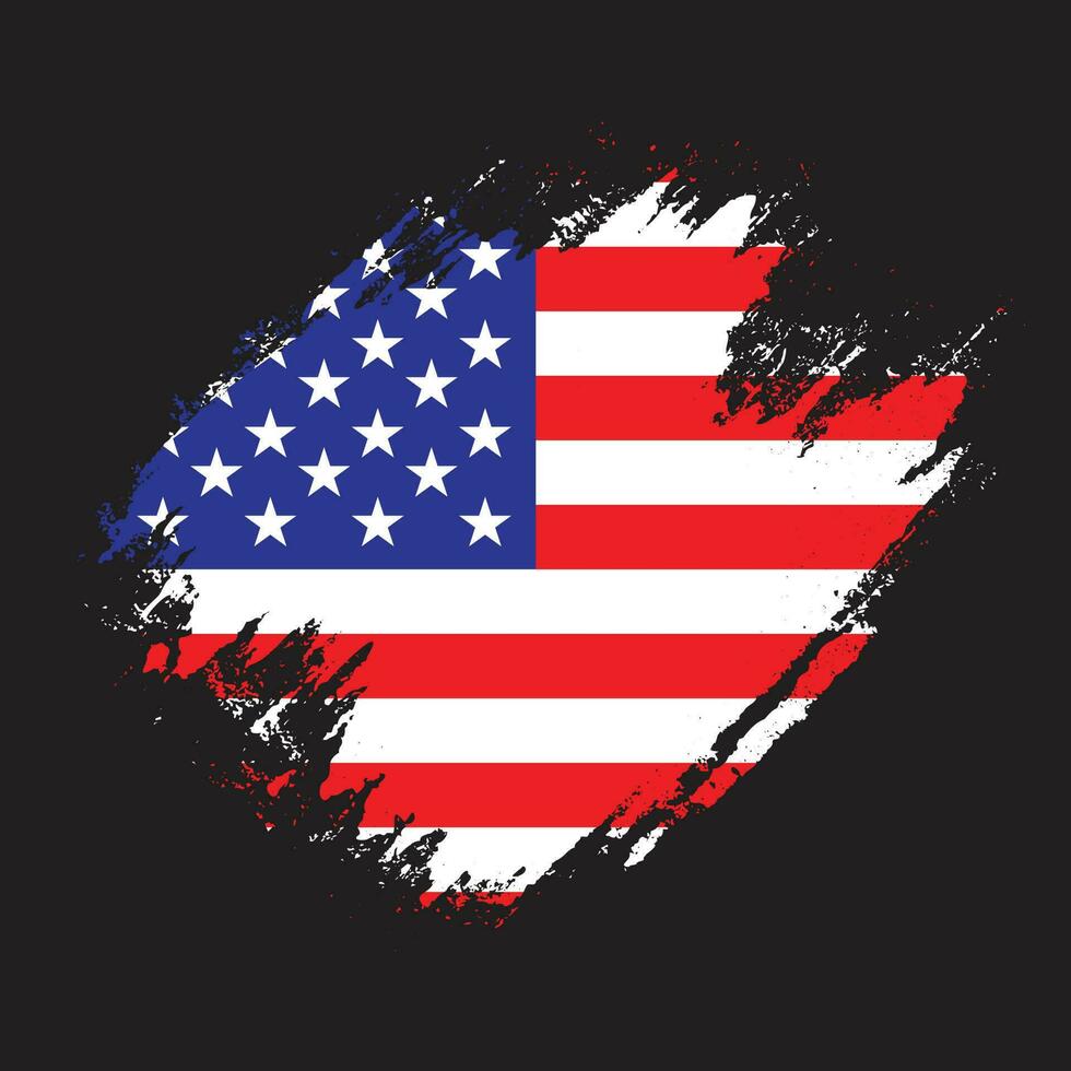 Graphic American grunge texture flag vector