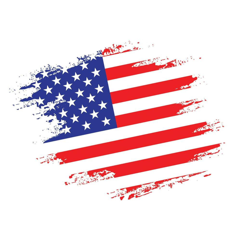Grunge texture splash American flag vector