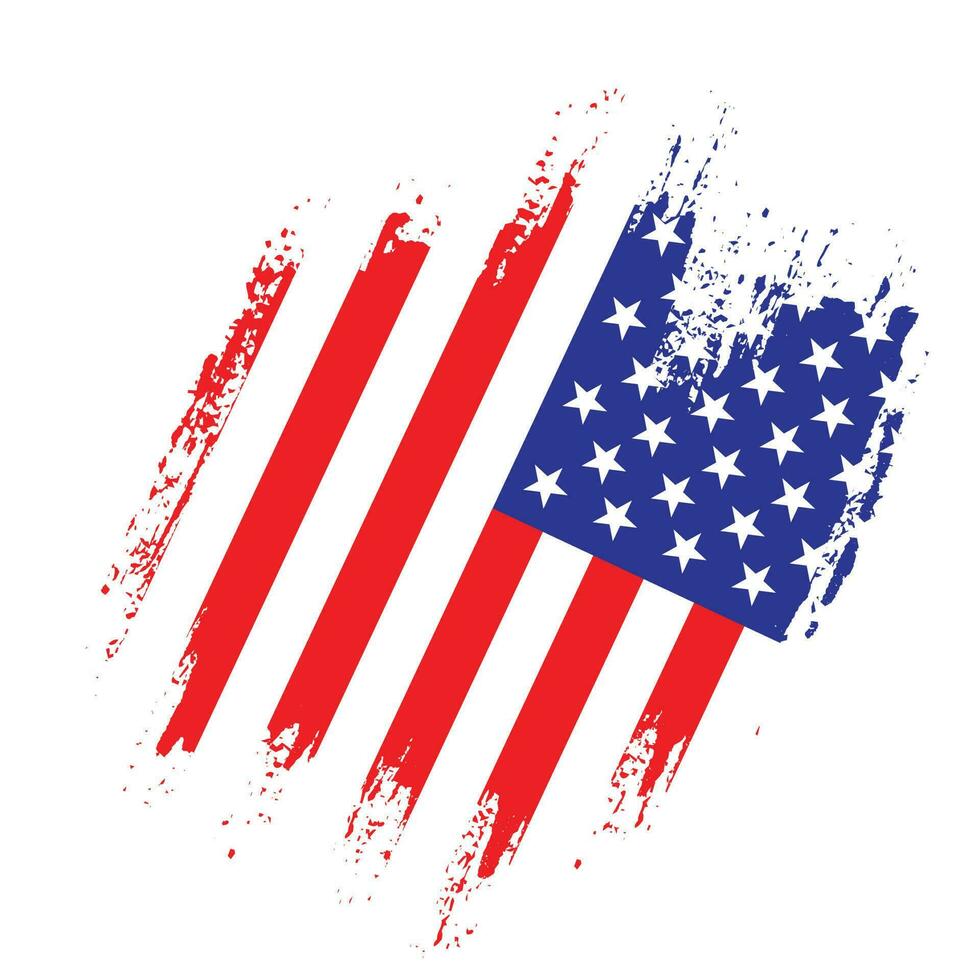 Brush effect American grunge texture flag vector