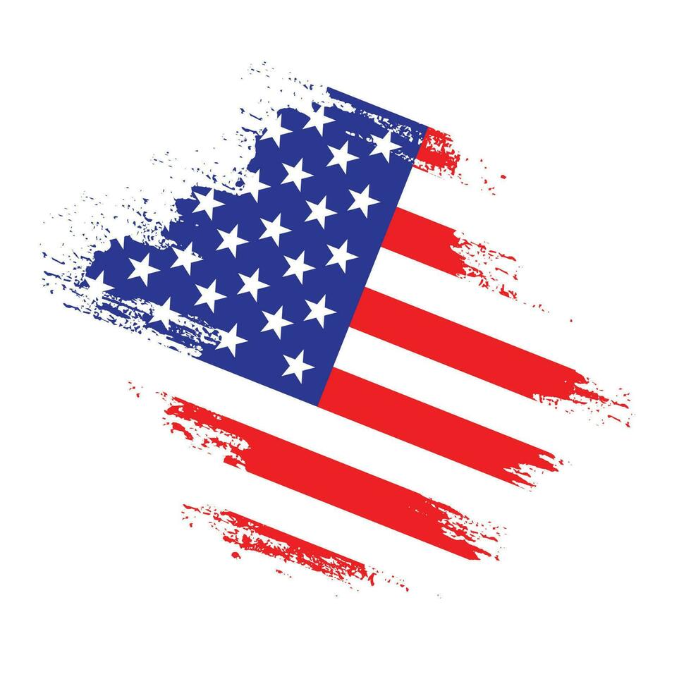 Grunge texture splash American flag vector