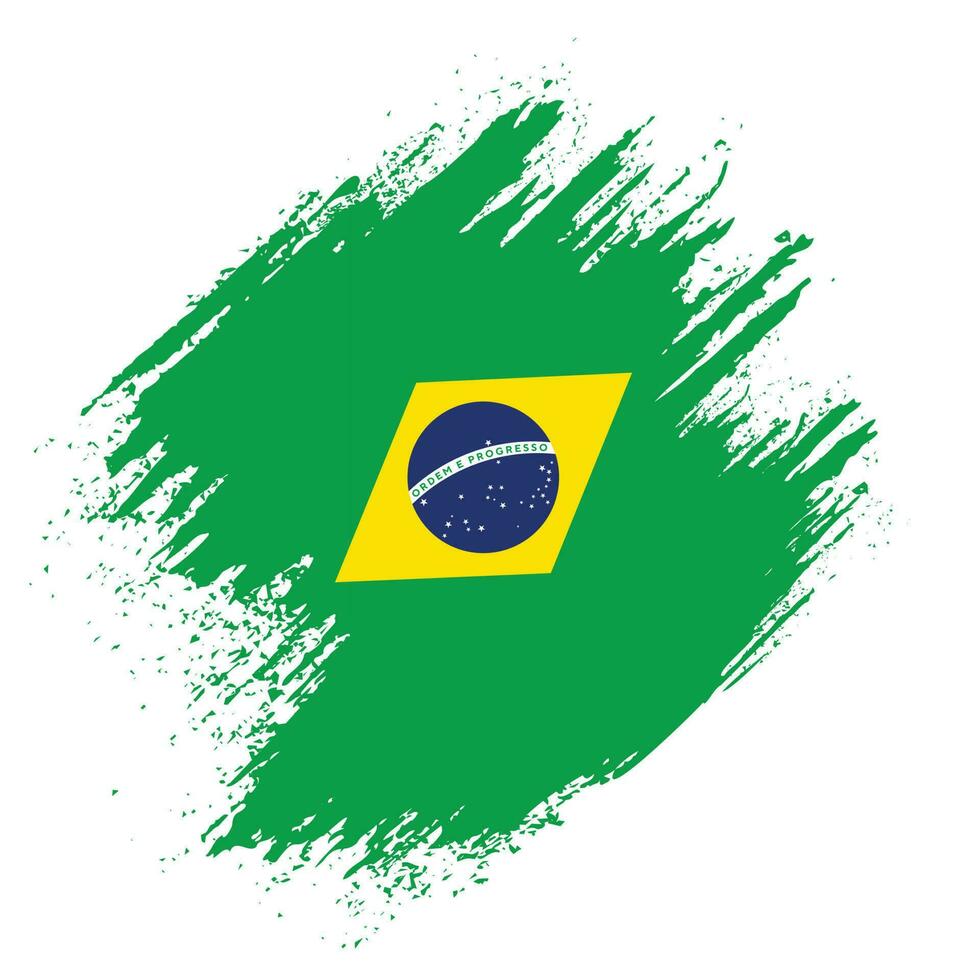 nuevo vector de bandera de brasil de textura colorida