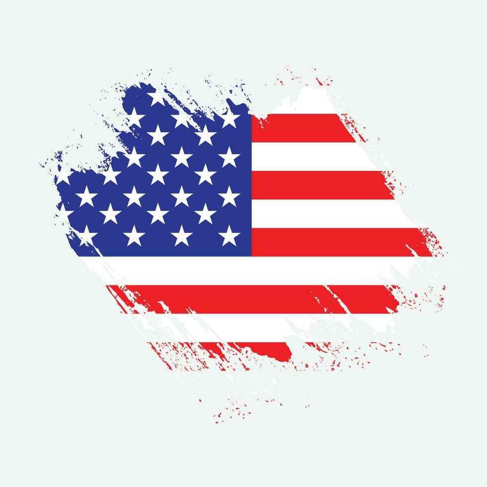 Abstract American grunge texture flag vector