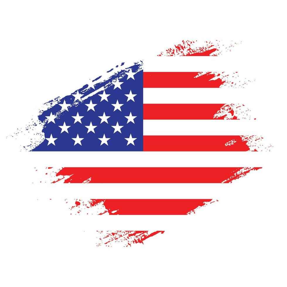 Abstract American grunge texture flag design vector