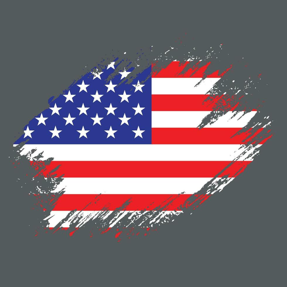 Professional graphic American grunge texture flag vector