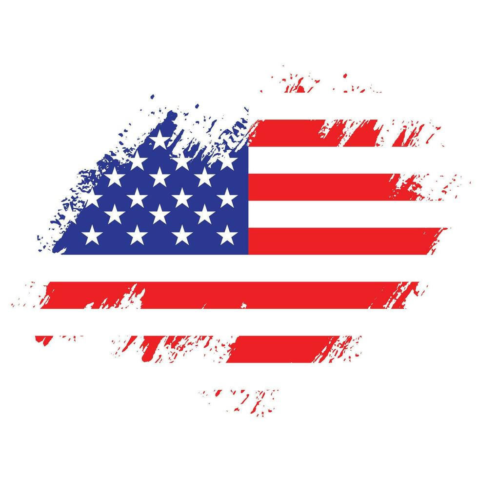 nuevo vector de bandera de grunge de pintura de mano americana