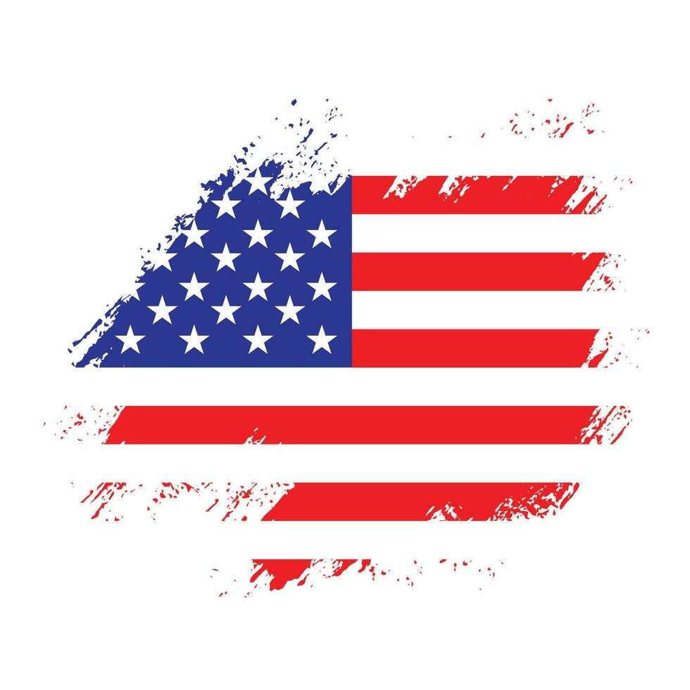 Distressed American grunge texture flag vector