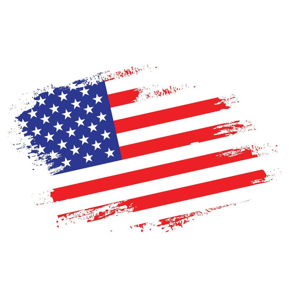 New brush grunge texture American flag vector