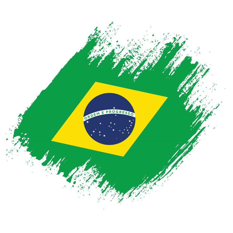 Abstract colorful Brazil grunge texture flag vector