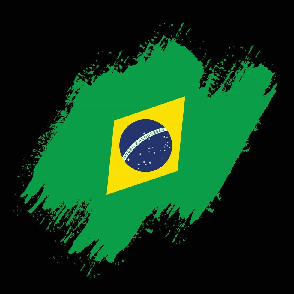 Professional hand paint Brazil flag vector