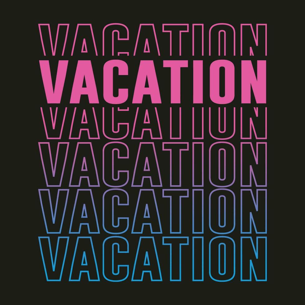 Vacation gradient summer tshirt design vector