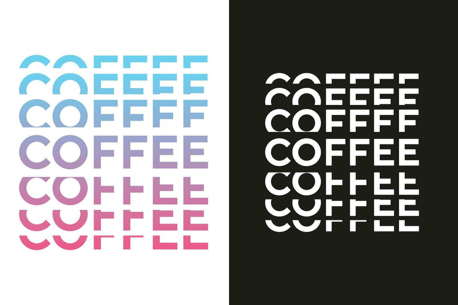 Coffee new simple gradient text effect typography t shirt design vector