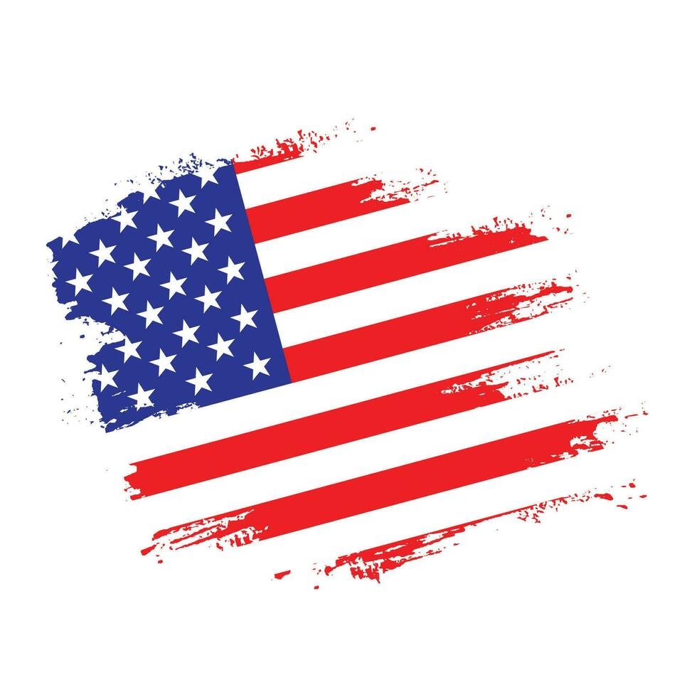 vector de bandera americana de efecto de pincel profesional
