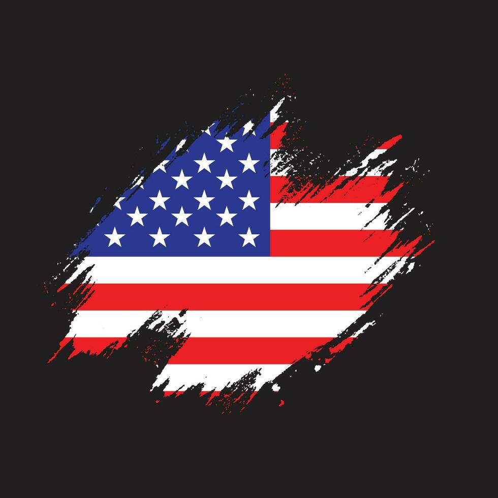 Grunge effect American flag design vector