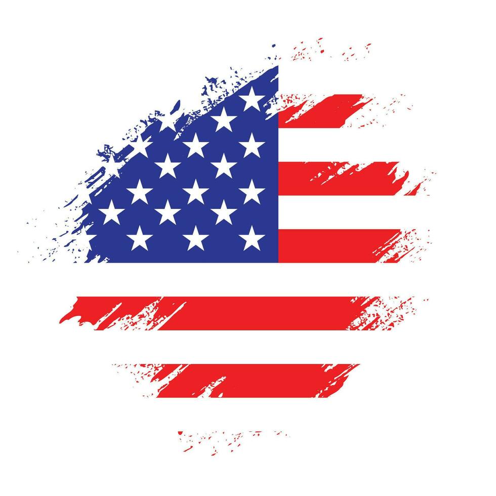 Abstract American grunge texture flag vector