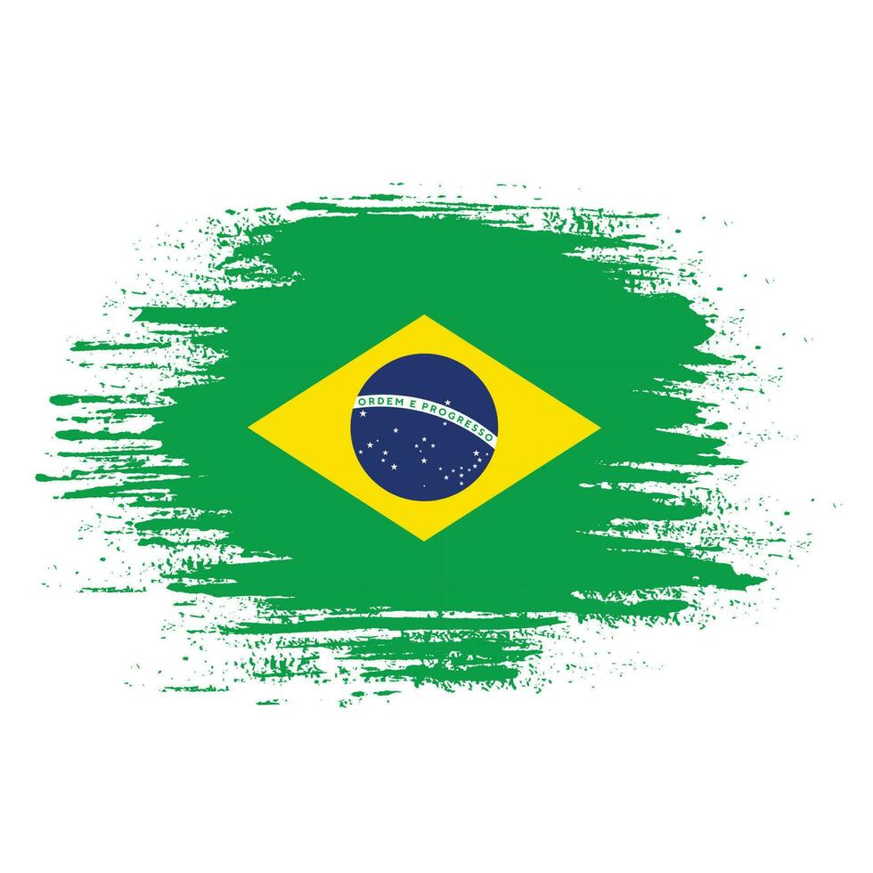 New Brazil grunge flag design vector