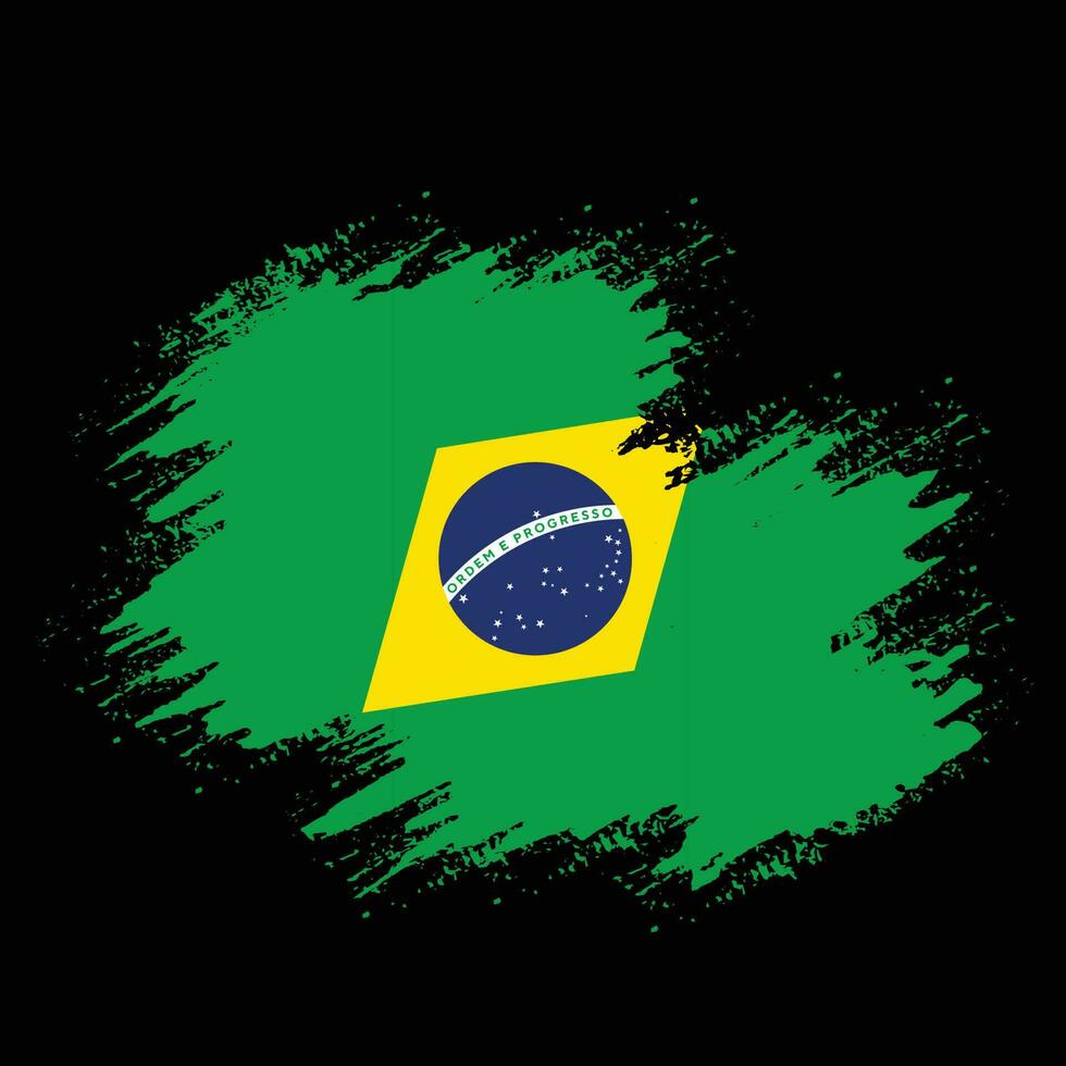 Professional grunge texture Brazil splash flag vector