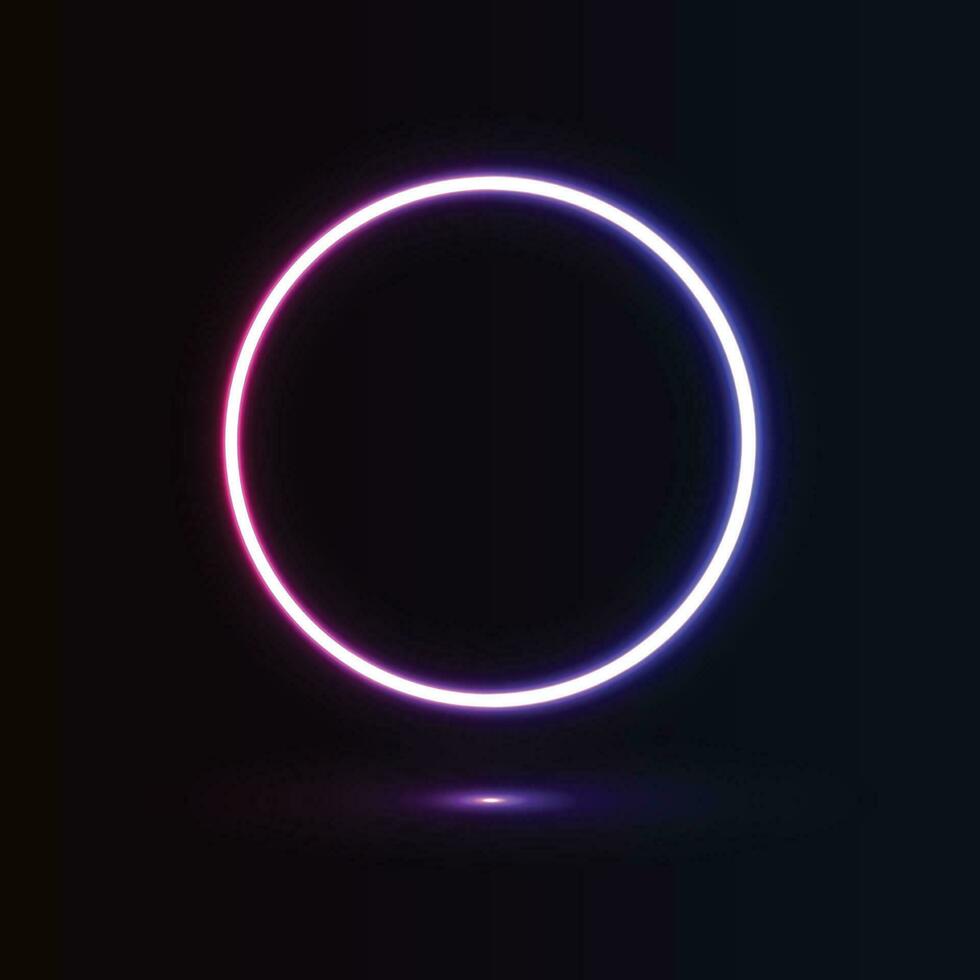 Circle neon shape background design vector