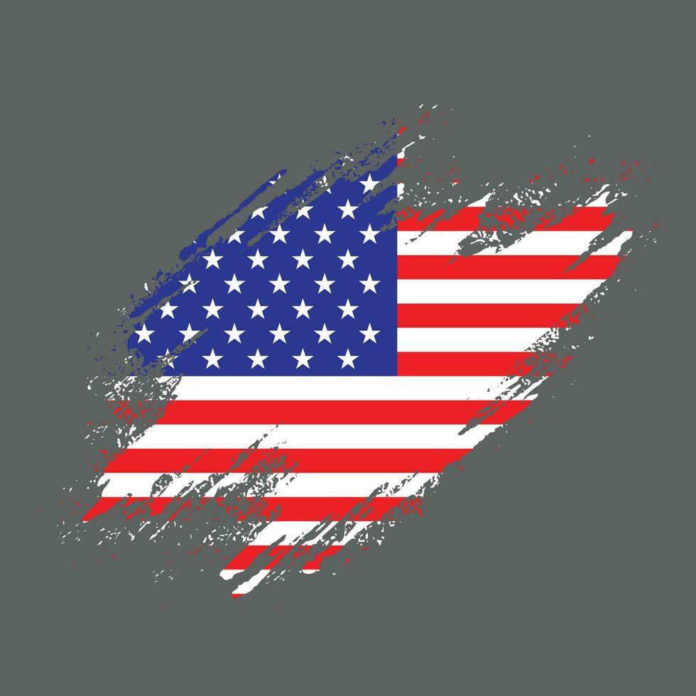 bandera de textura grunge americana gráfica vector