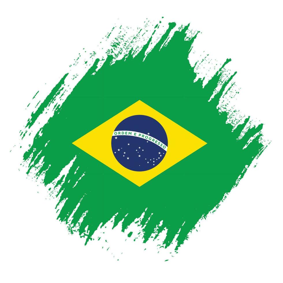 Splash texture effect Brazil flag vector