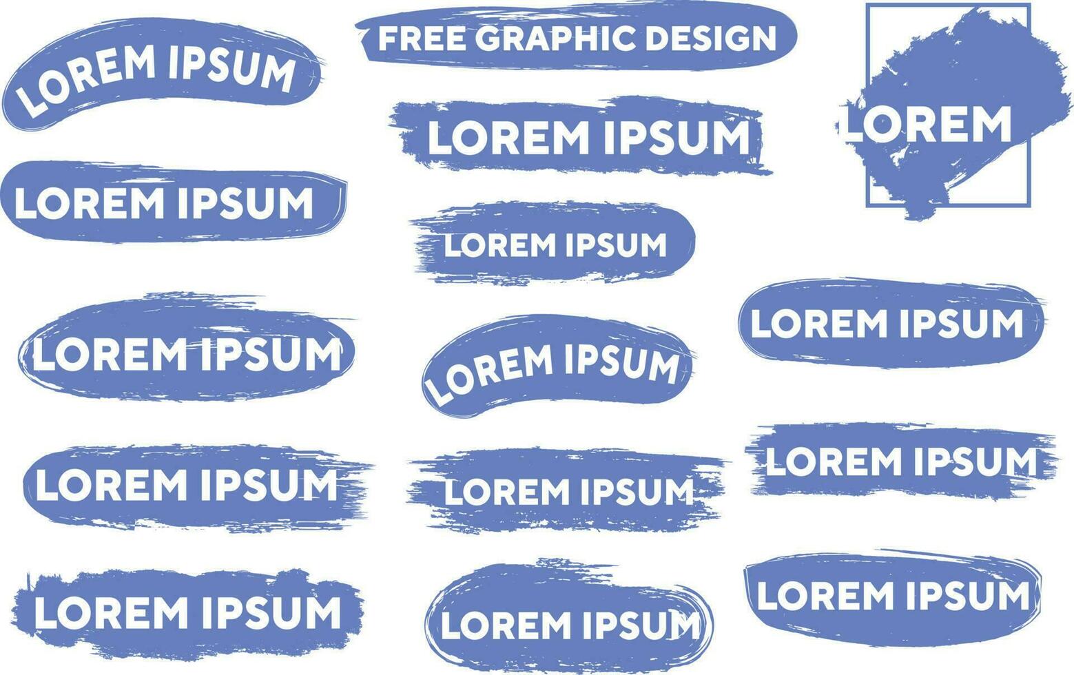 Blue color brush set vector