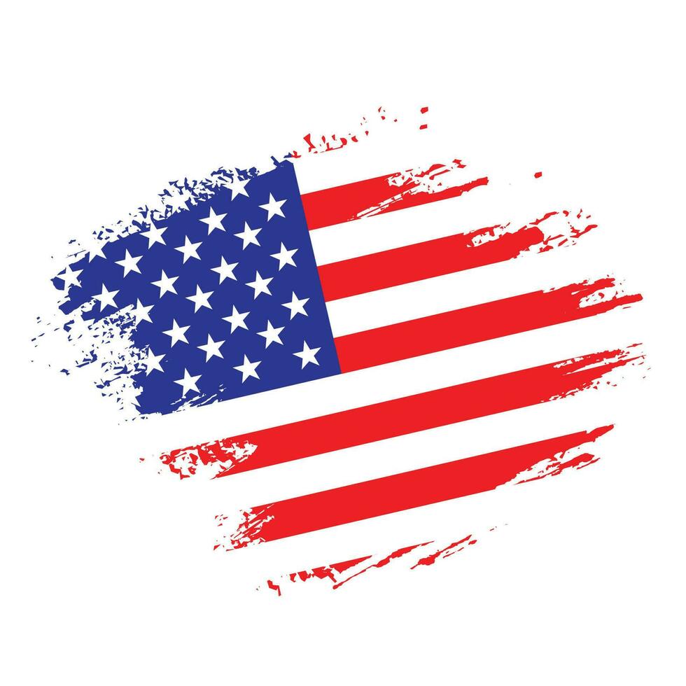 vector de bandera americana de pintura de mano profesional