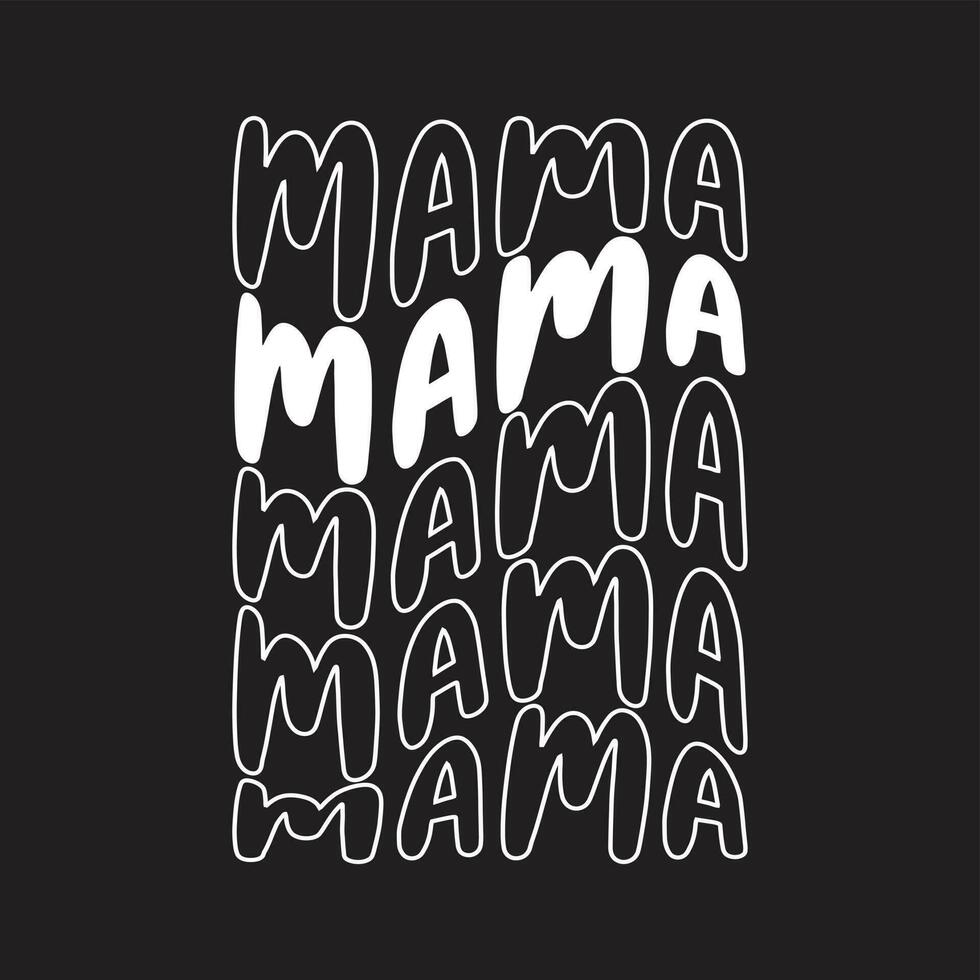 nueva mamá profesional nuevo estilo ondulado efecto de texto en stock tipografía diseño de camiseta para imprimir vector