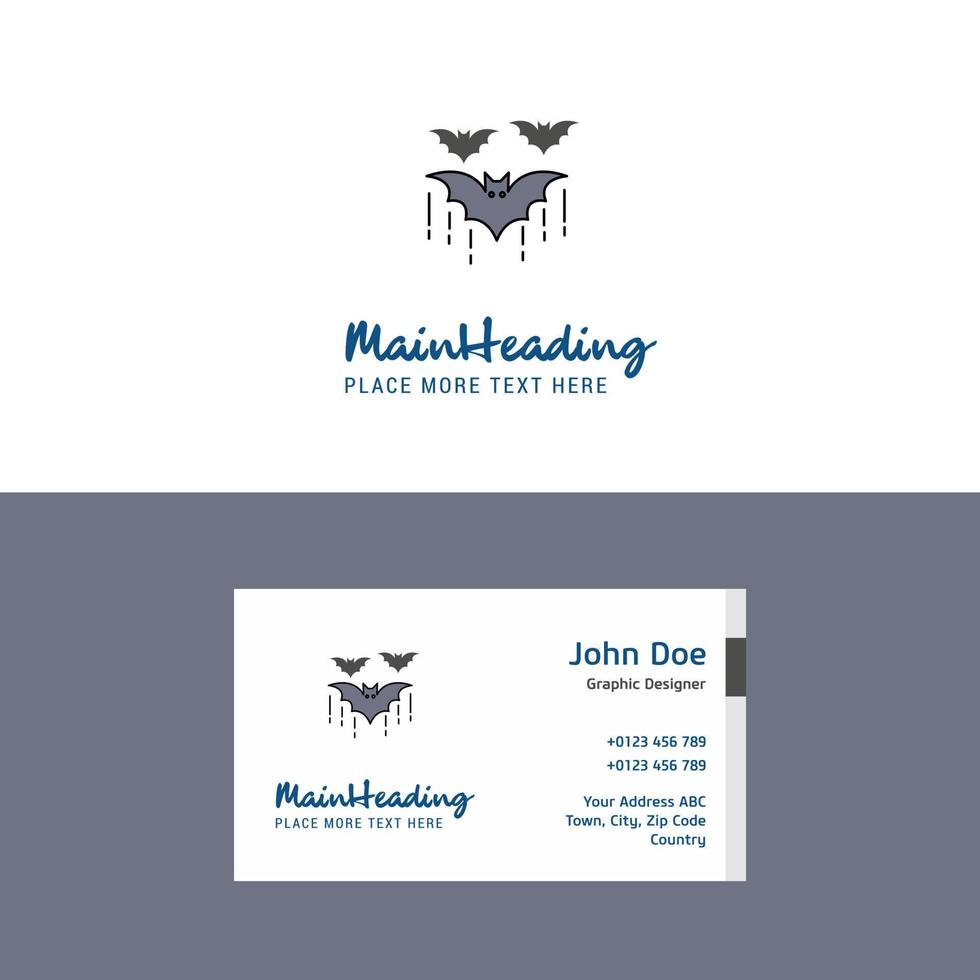 Flat Bat Logo and Visiting Card Template Busienss Concept Logo Design vector