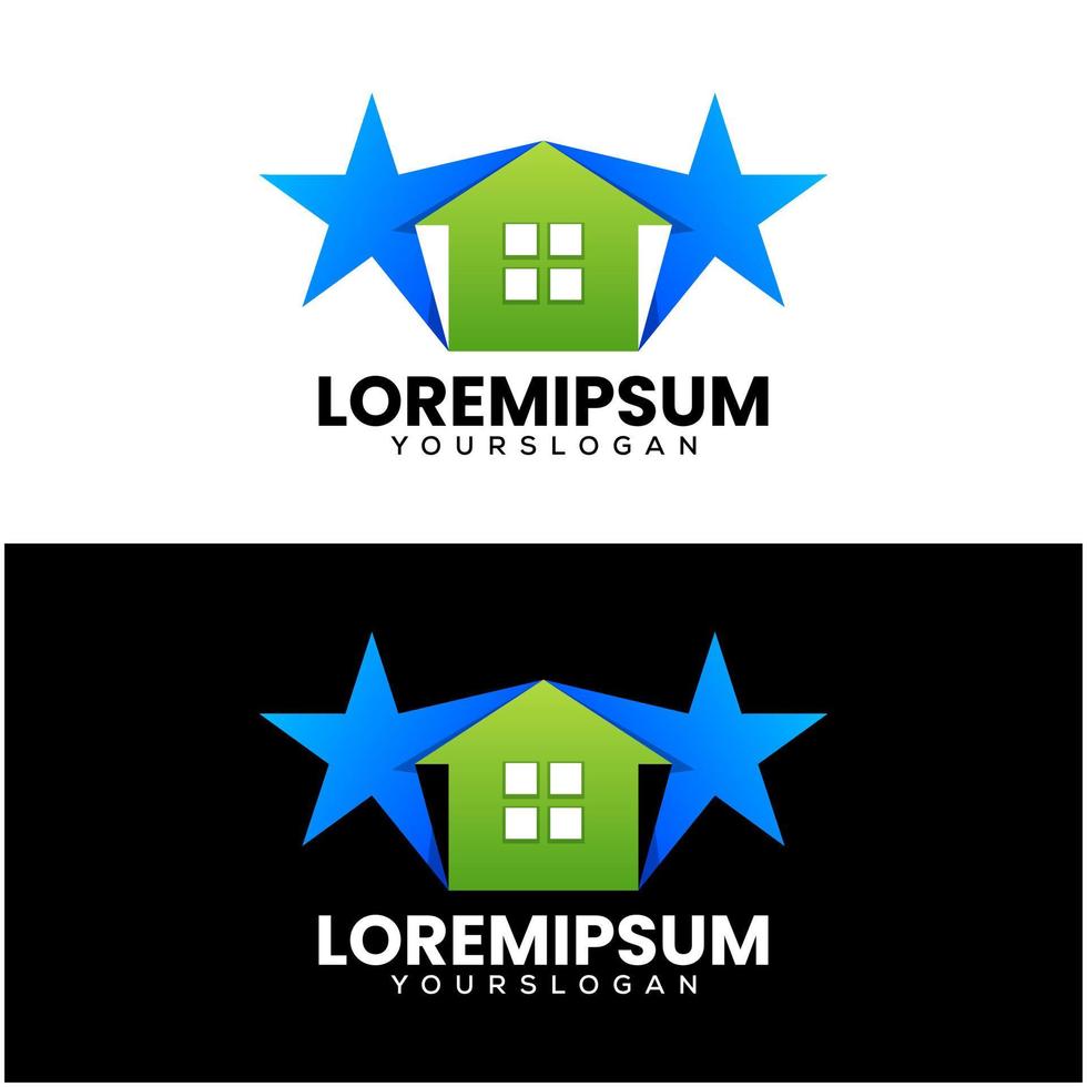 home star gradient logo design template vector