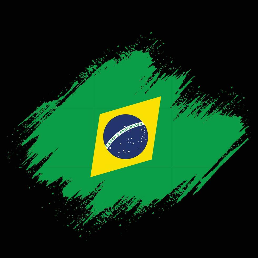 Faded distressed Brazil flag vector