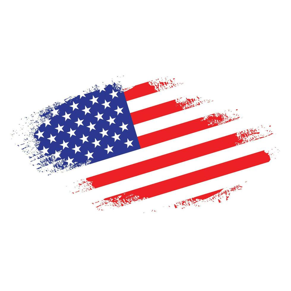 Faded American grunge texture flag vector