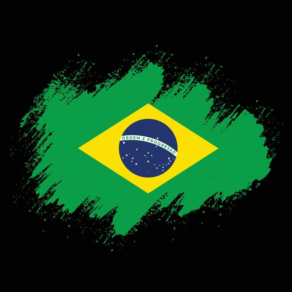 nuevo vector de bandera de brasil se desvaneció grunge