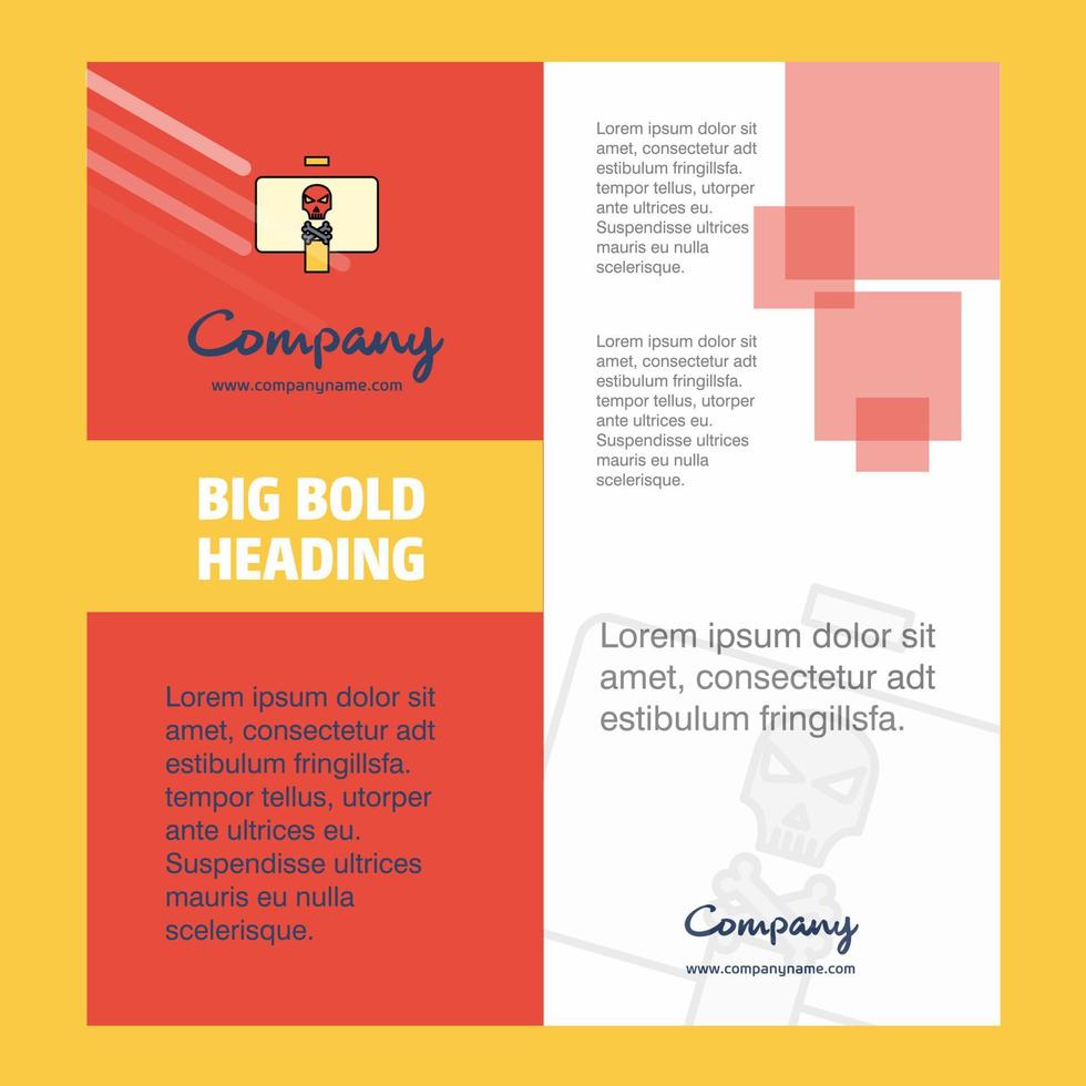 Danger board Company Brochure Title Page Design Company profile annual report presentations leaflet Vector Background