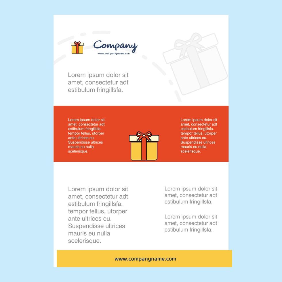 Template layout for Giftbox comany profile annual report presentations leaflet Brochure Vector Background