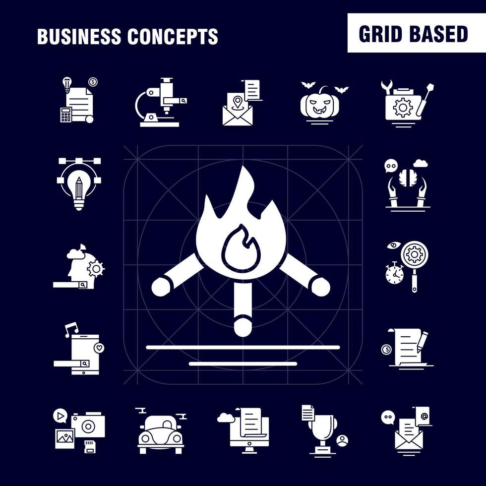Business Concepts Solid Glyph Icons Set For Infographics Mobile UXUI Kit And Print Design Include Money Bag Money Dollar Currency Shop Market Money Collection Modern Infographic Logo and Pi vector