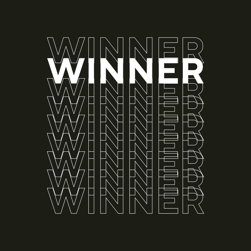 Winner new stock text effect typography t shirt design for print vector