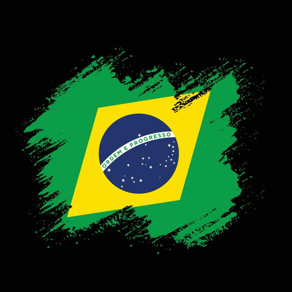 New splash grunge texture Brazil flag vector
