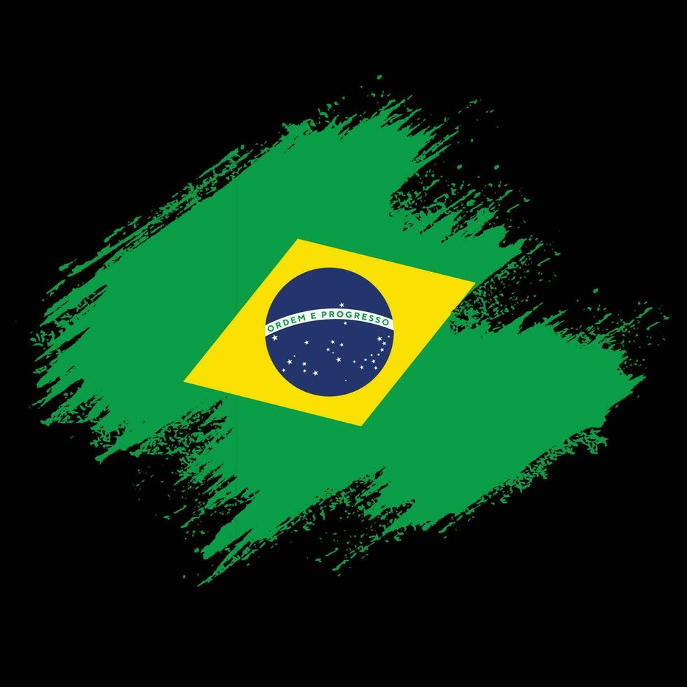 Brush effect Brazil grunge texture flag vector