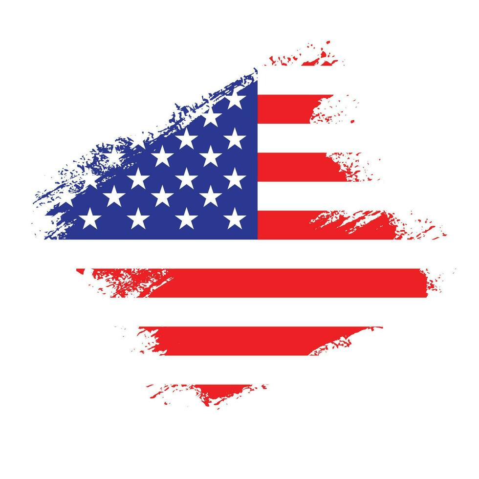 Faded American grunge texture flag vector