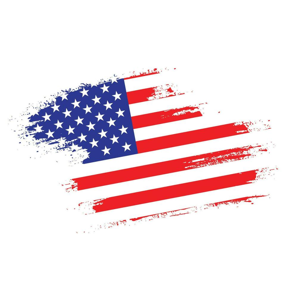 Brush effect American grunge texture flag vector