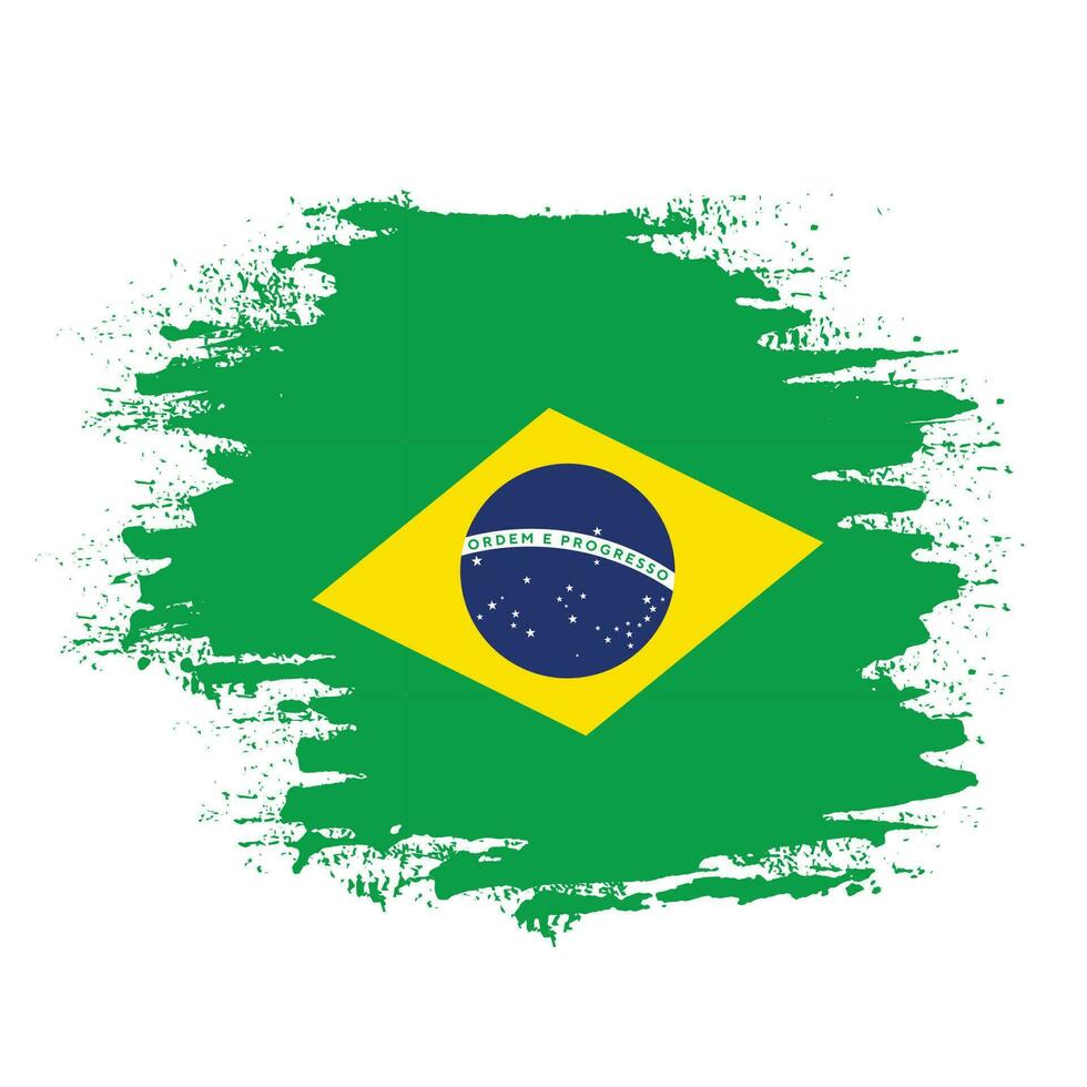 Creative Brazil grunge texture flag vector