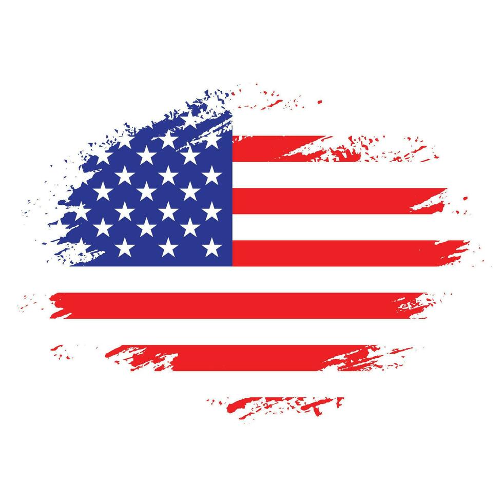 vector de bandera americana de efecto de pincel colorido