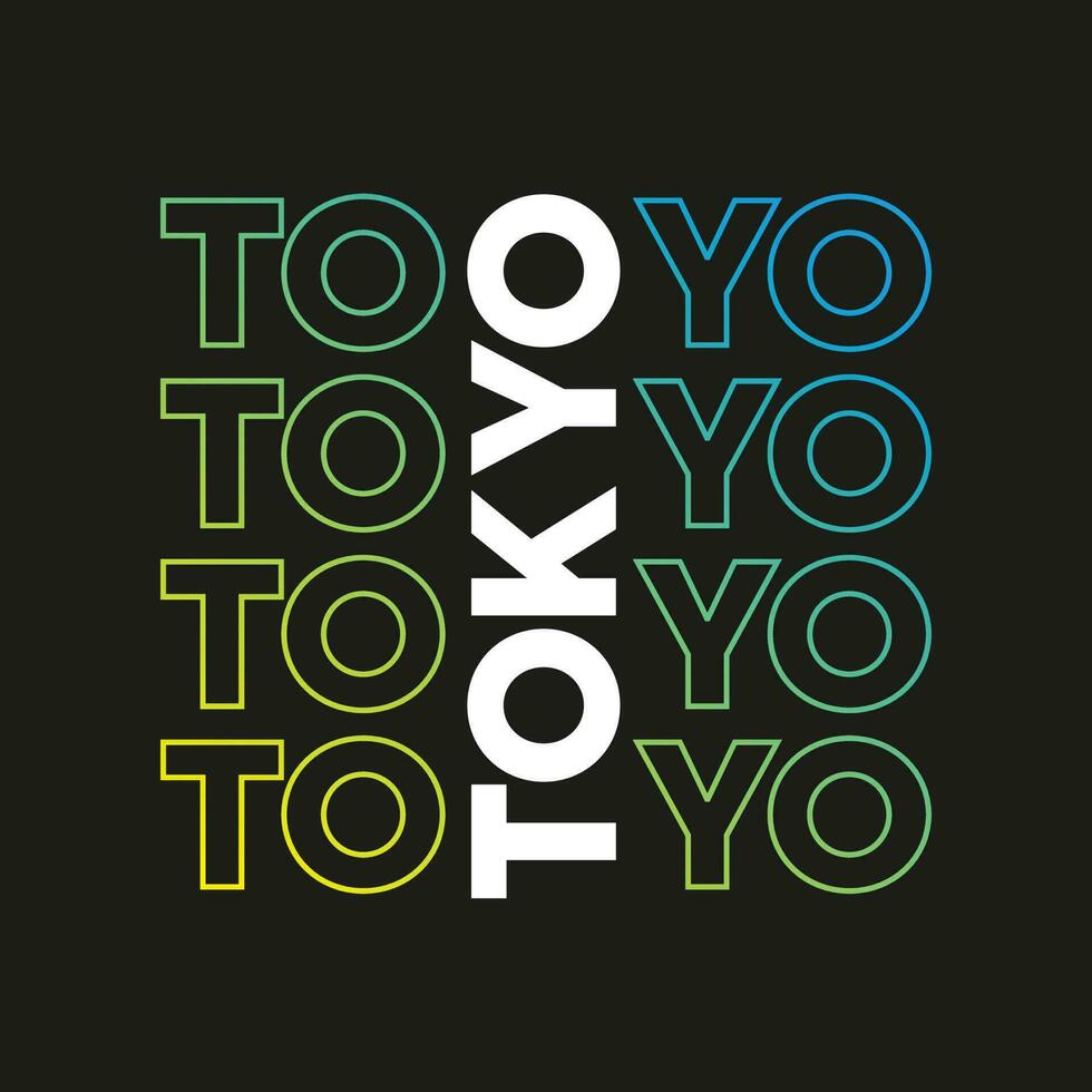 Tokyo new best gradient colorful unique stock text effect professional typography tshirt design vector