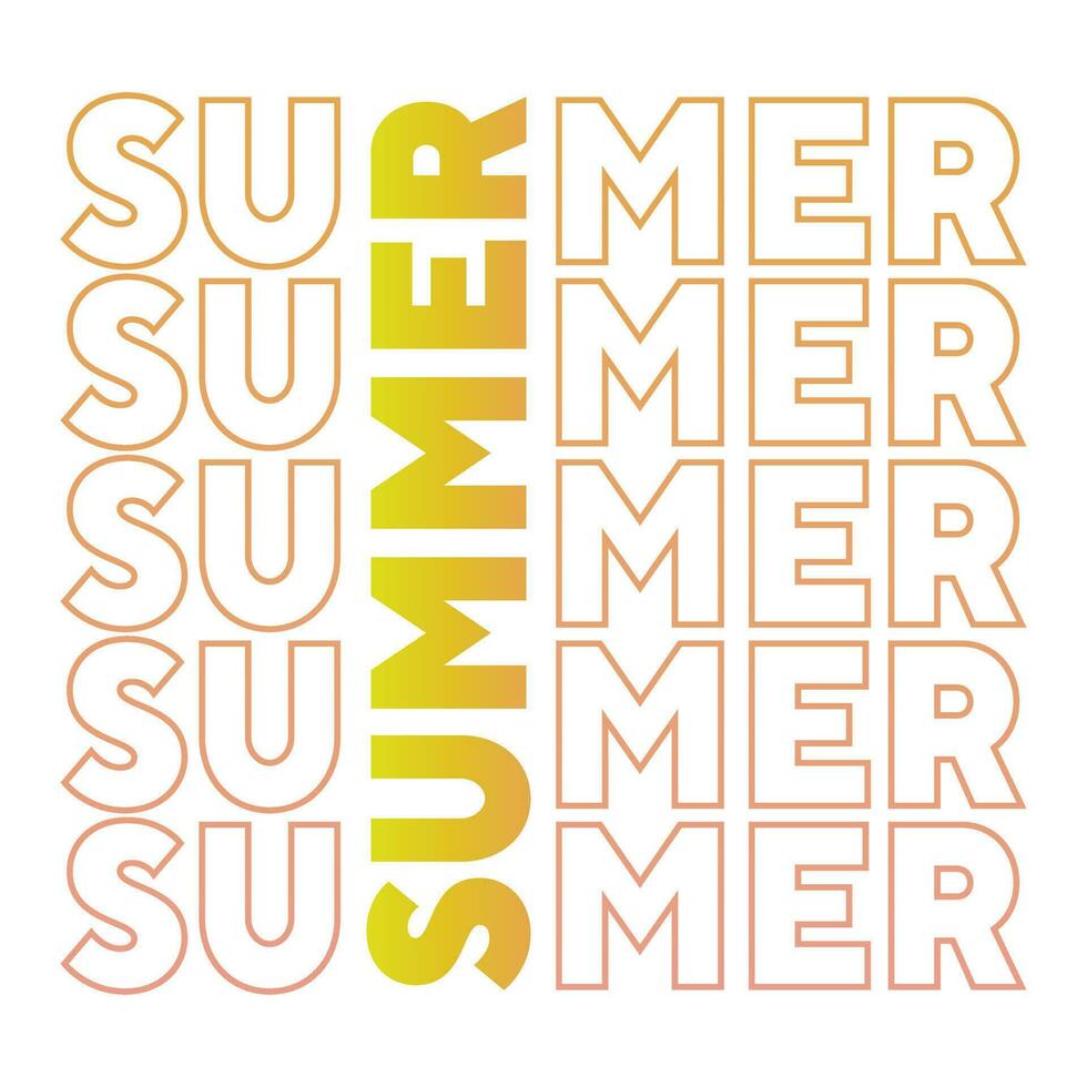 Gradient color summer quotes svg cut files typography tshirt design for print vector