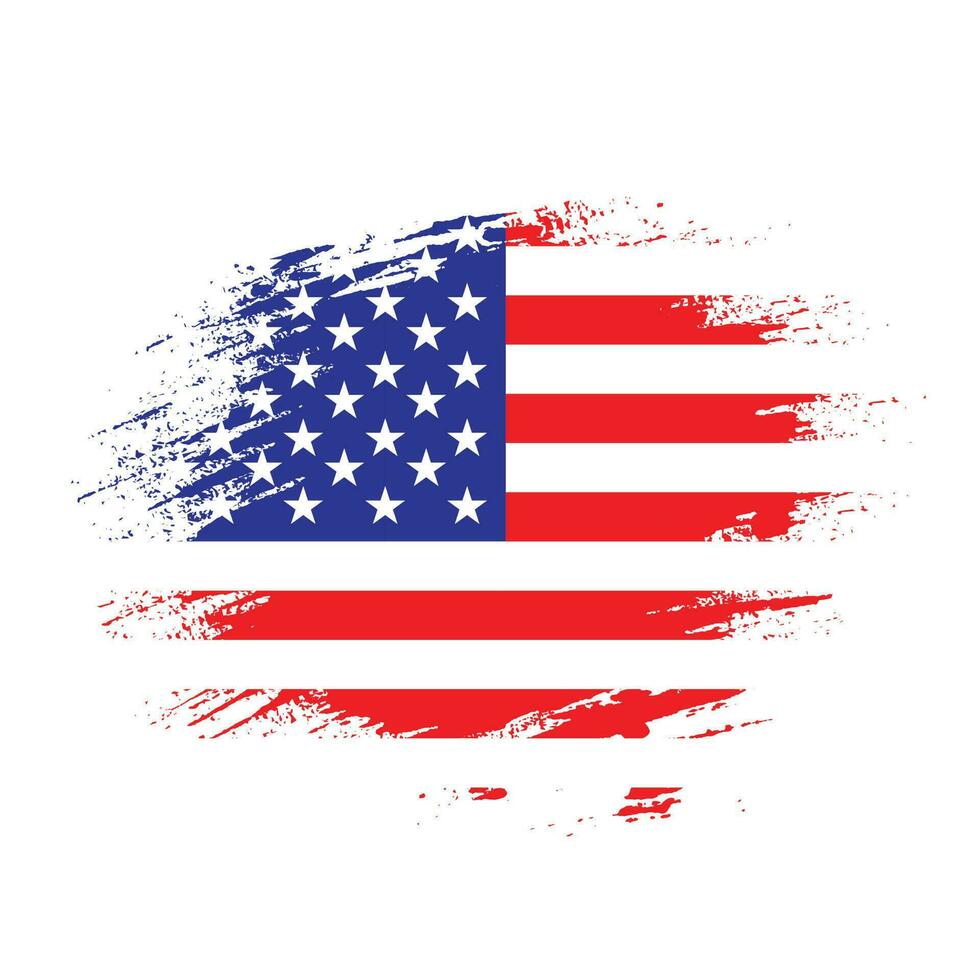 Abstract grunge texture American flag design vector