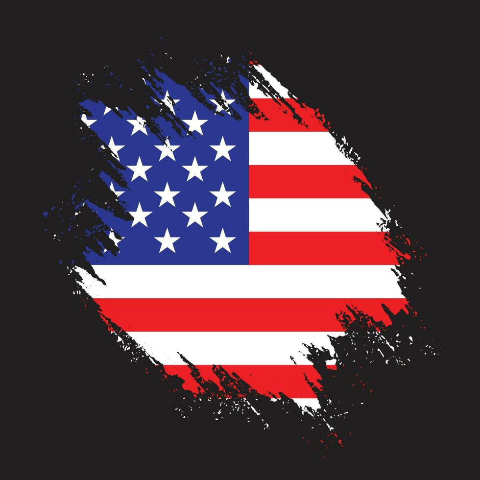 New hand paint American abstract flag vector