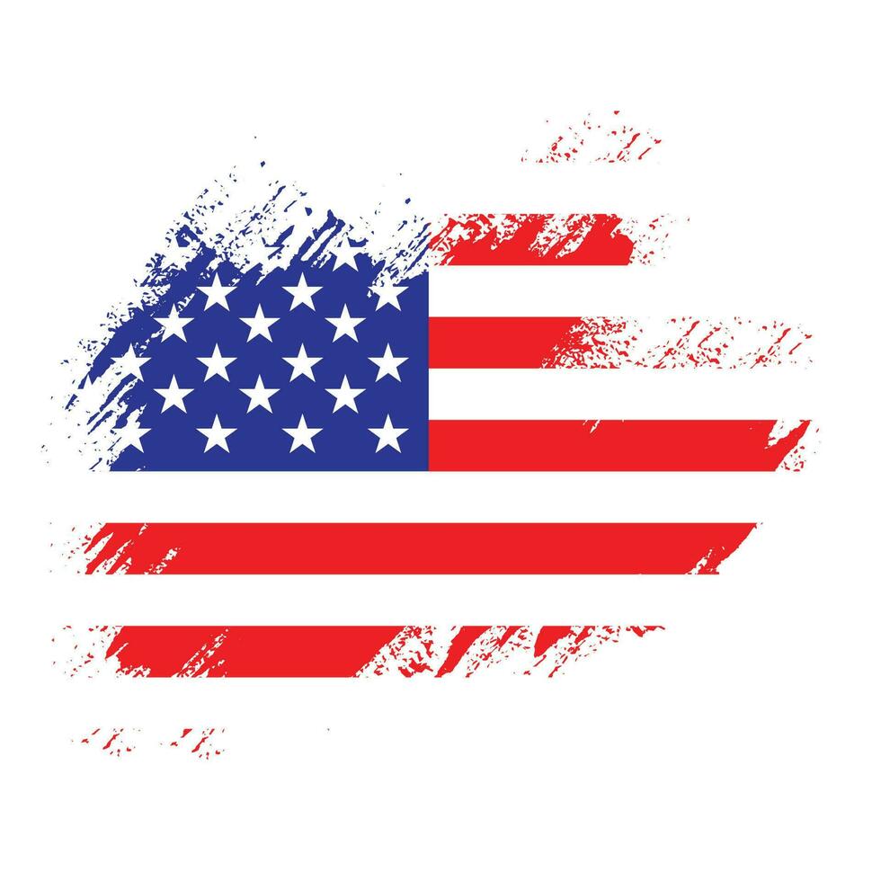 Professional grunge texture American splash flag vector