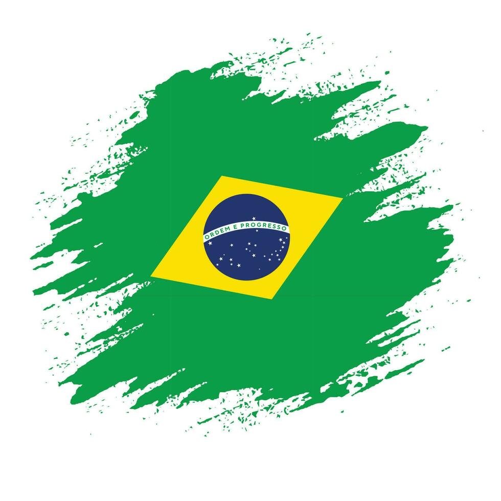 Abstract Brazil grunge texture flag design vector