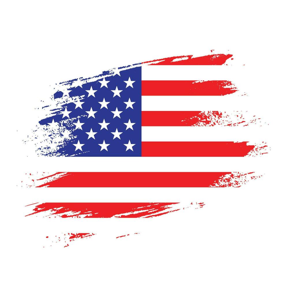 Faded grunge texture American abstract flag vector