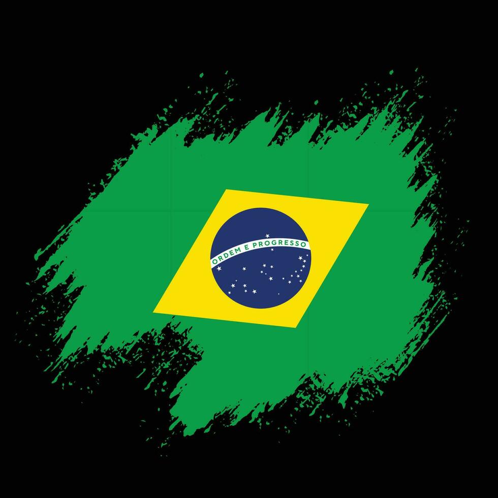 Professional brush effect Brazil flag vector